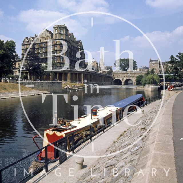 A narrowboat on the River Avon, Bath c.1975