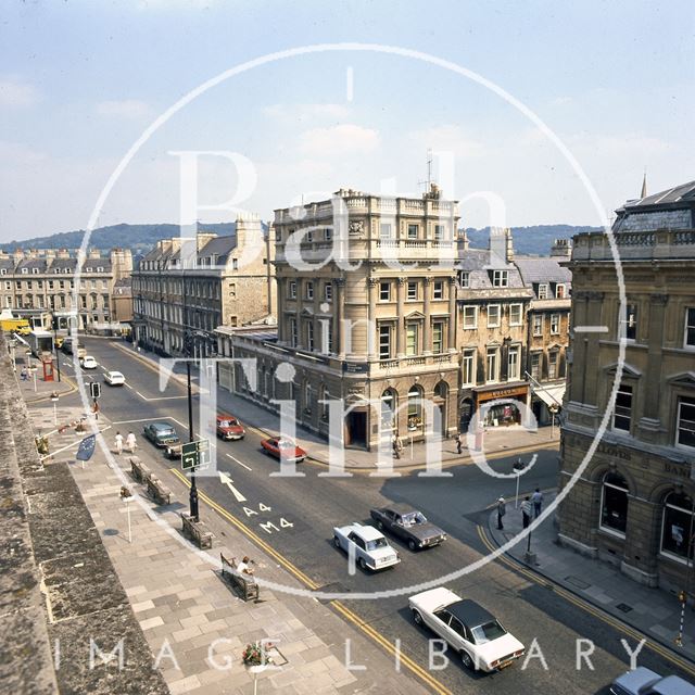 George Street from the rooftops, Bath c.1975