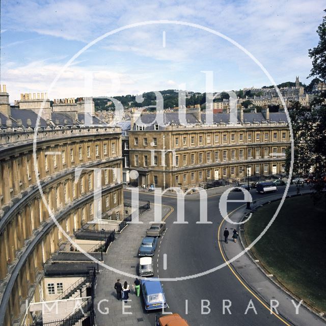 Rooftop view at the Circus, Bath c.1975