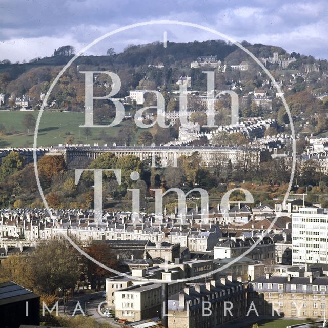 View of Royal Crescent from Beechen Cliff, Bath c.1975