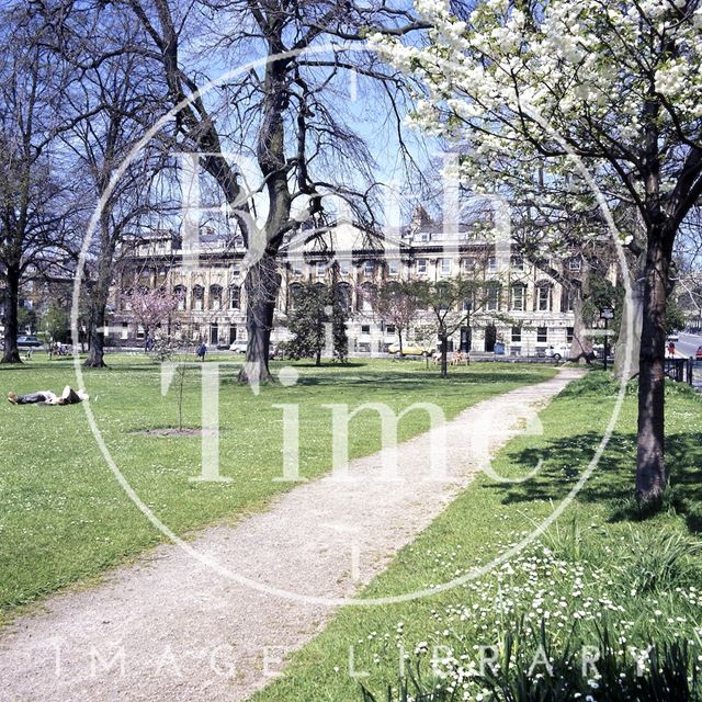 Queen Square, Bath in the spring c.1975