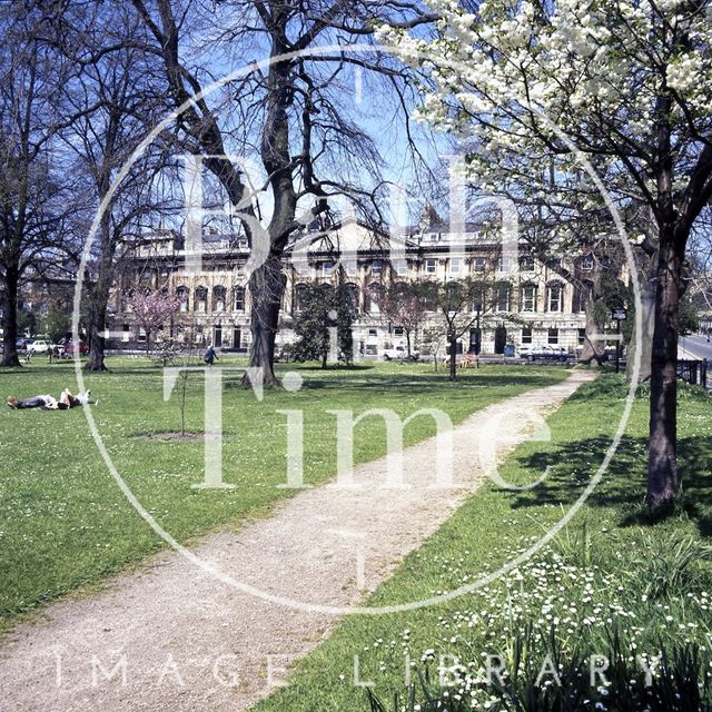 Queen Square, Bath in the spring c.1975