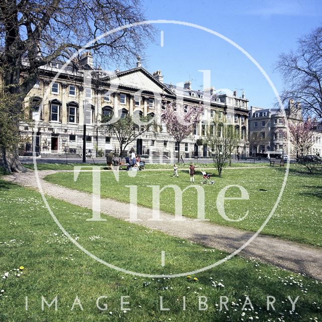 Queen Square, Bath in the spring c.1975