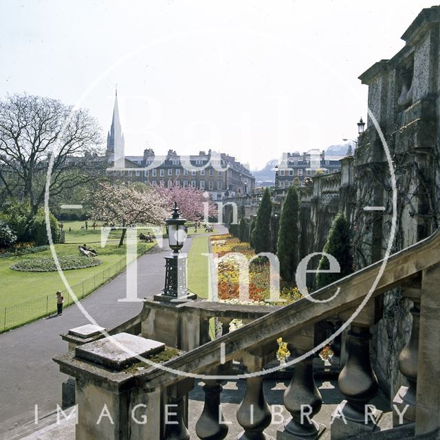 Parade Gardens with North Parade in the background, Bath c.1975