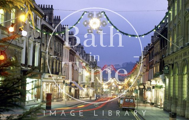 Christmas Decorations on Milsom Street, Bath c.1987