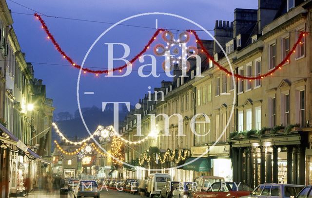 Christmas Decorations on Milsom Street, Bath c.1987