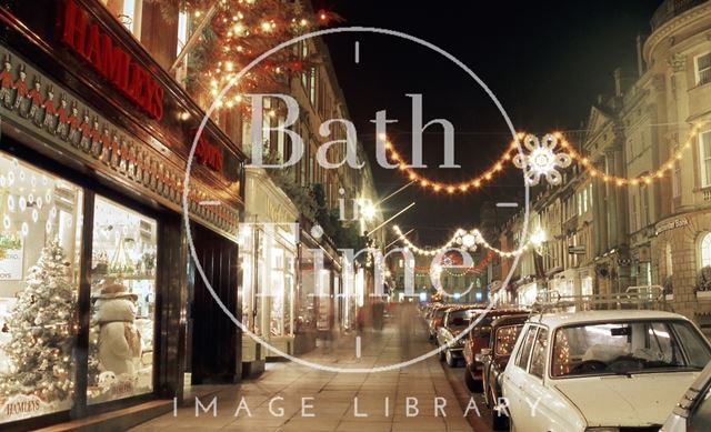 Christmas Decorations on Milsom Street, Bath c.1987