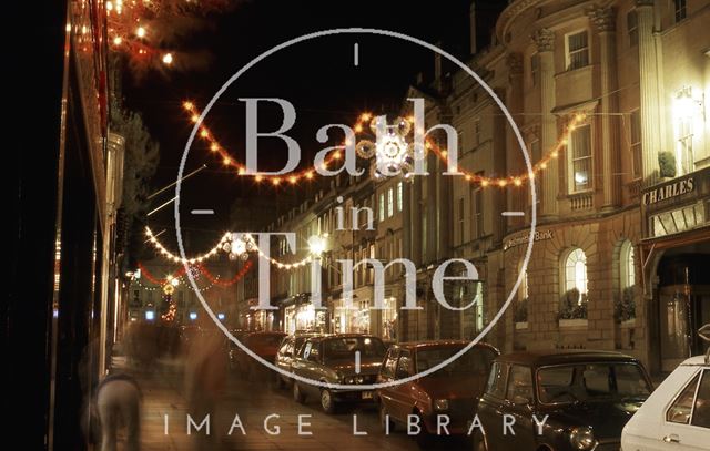 Christmas Decorations on Milsom Street, Bath c.1987