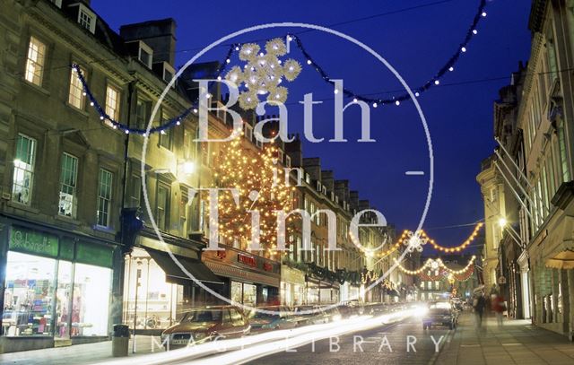 Christmas Decorations on Milsom Street, Bath c.1987