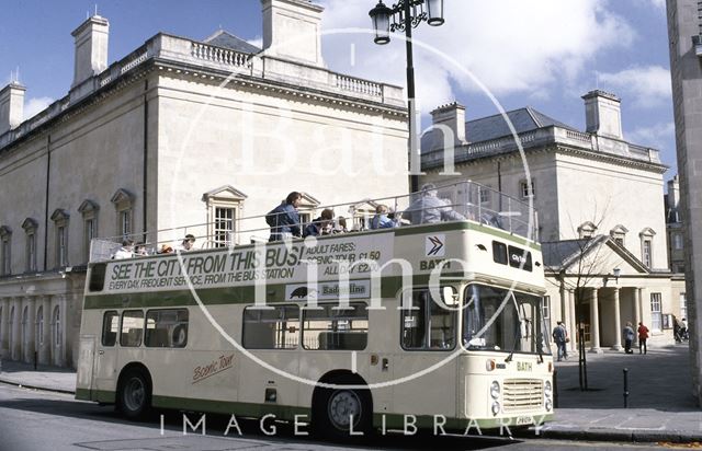 A Bath tour bus outside the Assembly Rooms c.1980