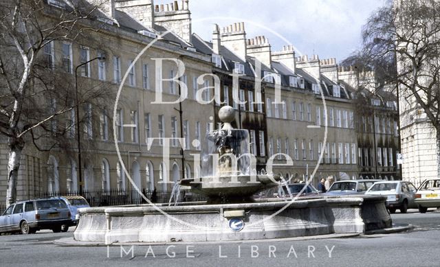 The fountain at Laura Place, Bath c.1986