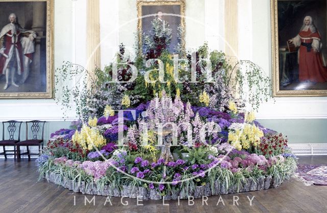 A floral display in the Guildhall Ballroom, Bath c.1980