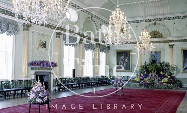 A floral display in the Guildhall Ballroom, Bath c.1980