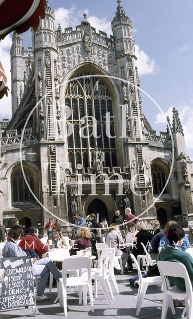 Al fresco in Abbey Church Yard, Bath c.1980