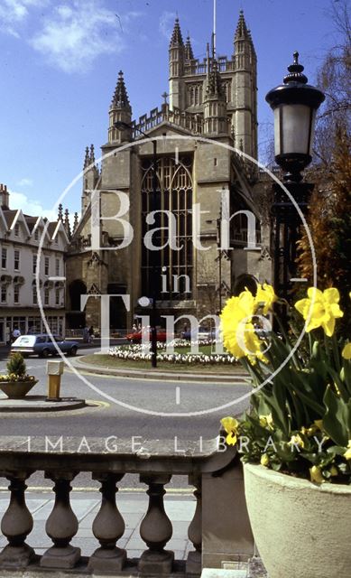 The east end of Bath Abbey from Orange Grove c.1986