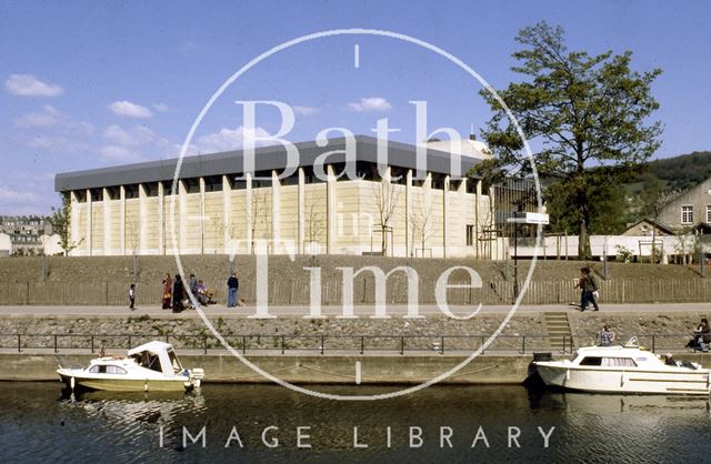 The entrance to Bath Sports Centre, viewed from the riverside c.1978?