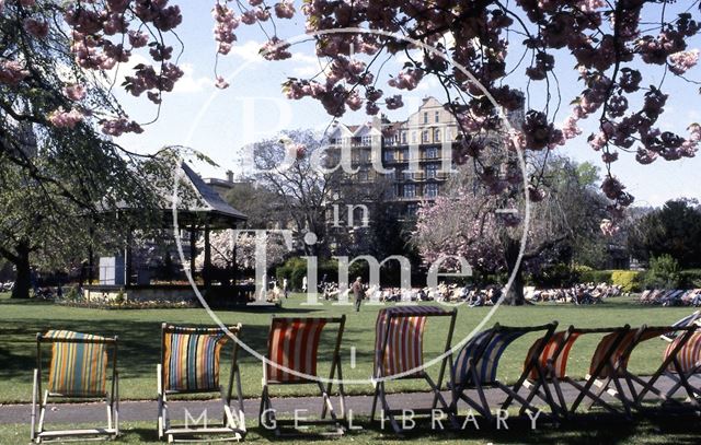 Deck chairs in Parade Gardens, Bath c.1980