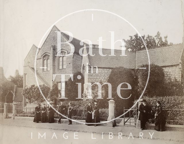 General view of front, showing staff in foreground, Twerton Parochial Schools, Bath 1870