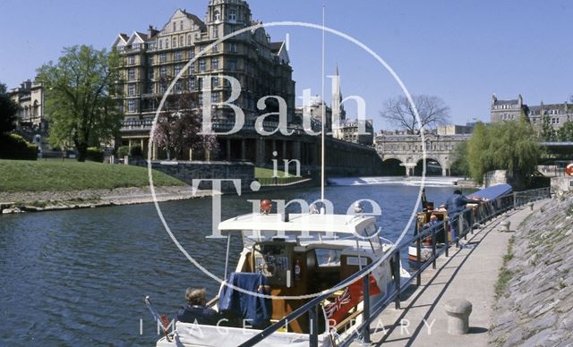 The River Avon with the Empire Hotel in the background, Bath c.1980