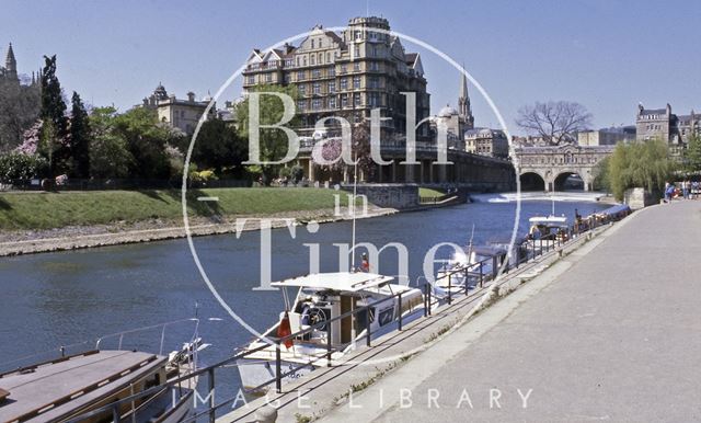 The River Avon with the Empire Hotel in the background, Bath c.1980