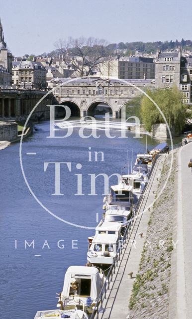 The River Avon with the Empire Hotel in the background, Bath c.1980