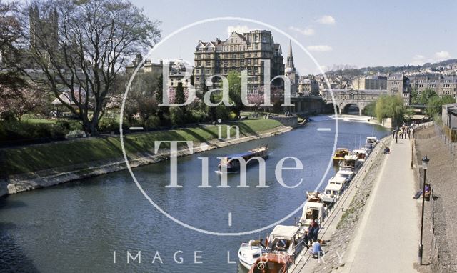 The River Avon with the Empire Hotel in the background, Bath c.1980