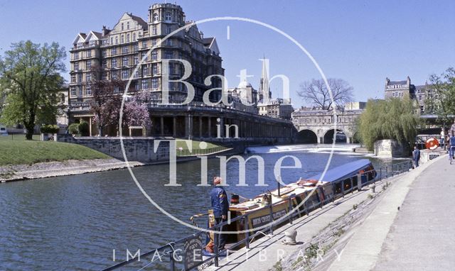 The River Avon with the Empire Hotel in the background, Bath c.1980