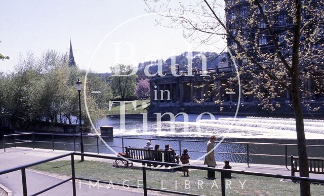 The weir at Pulteney Bridge, Bath c.1980