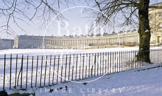 Royal Crescent in the snow, Bath c.1980