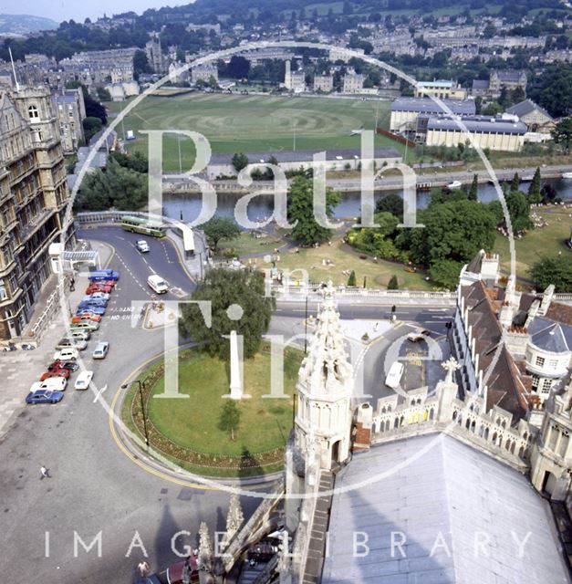 View of the Recreation Ground and Parade Gardens from Bath Abbey tower c.1982