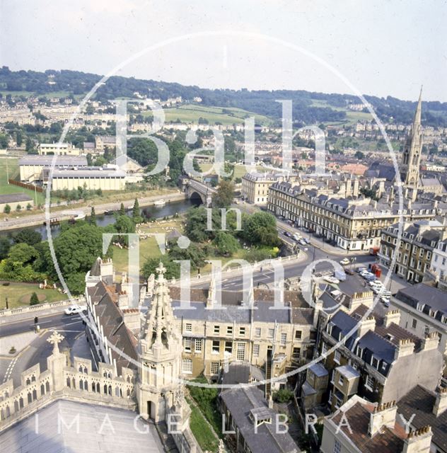 View of the Recreation Ground and Parade Gardens from Bath Abbey tower c.1982