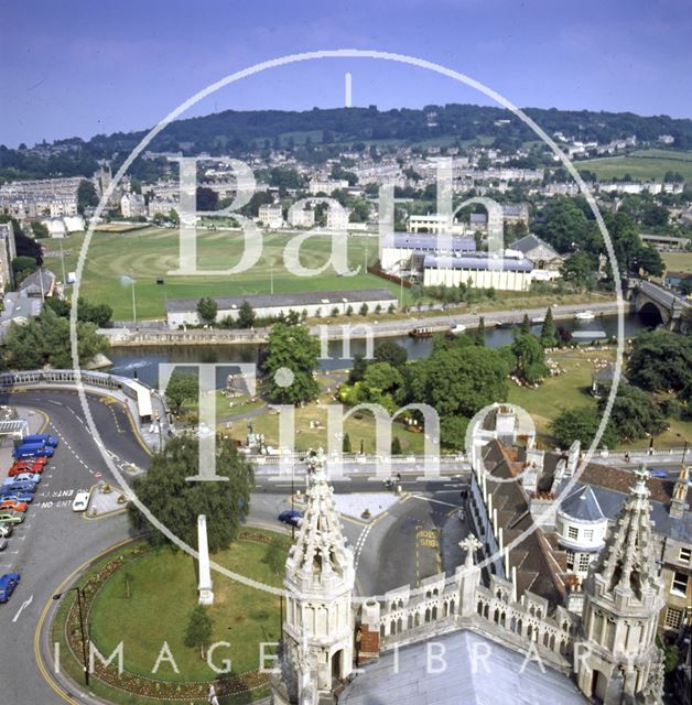 View of the Recreation Ground and Parade Gardens from Bath Abbey tower c.1982