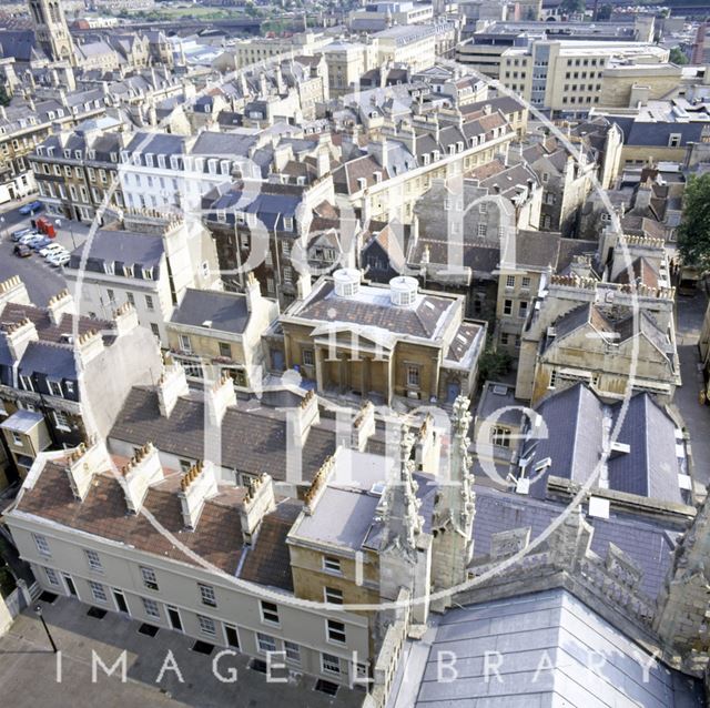 View of York Street from the tower of Bath Abbey c.1982