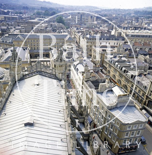 View of Arlington House from Bath Abbey tower c.1982