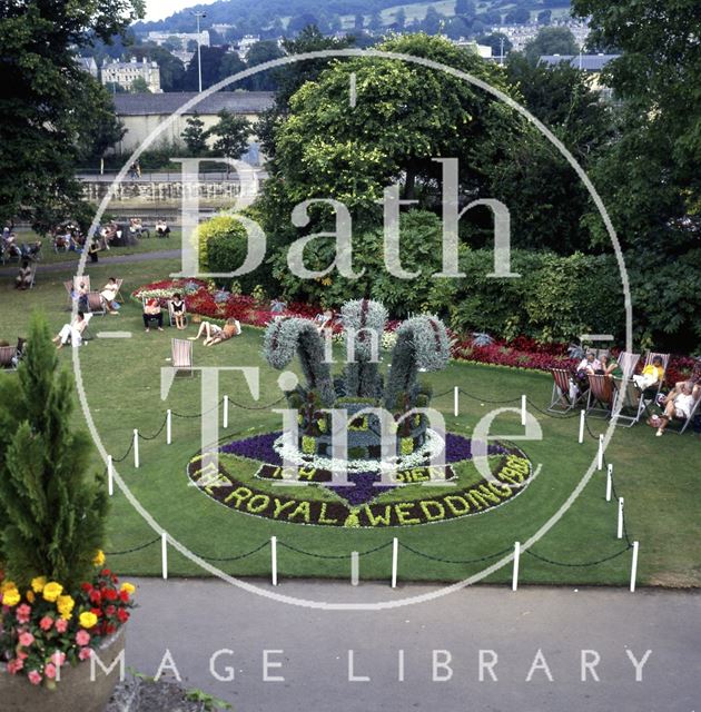 Floral Display in Parade Gardens to commemorate the Royal Wedding, Bath 1981