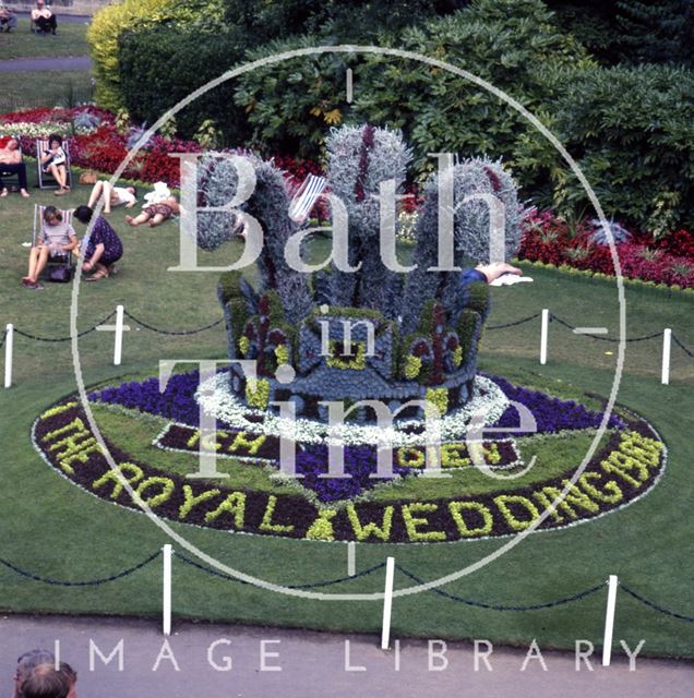 Floral Display in Parade Gardens to commemorate the Royal Wedding, Bath 1981