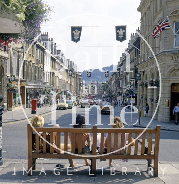 Milsom Street decorated for the Royal Wedding, Bath 1981