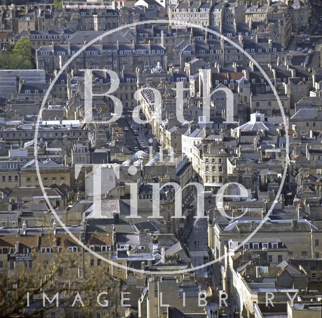 View of Stall Street on a busy shopping day from Beechen Cliff, Bath c.1980