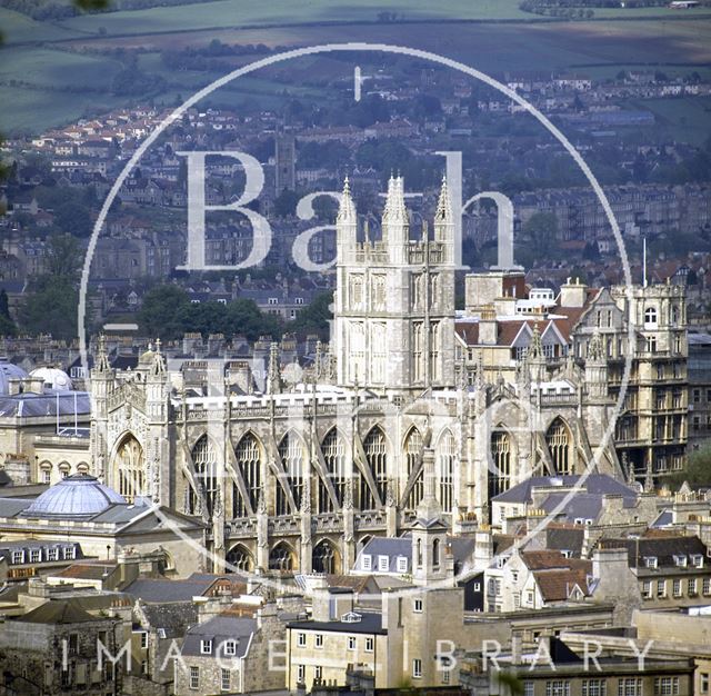 Bath Abbey, viewed from Beechen Cliff c.1980