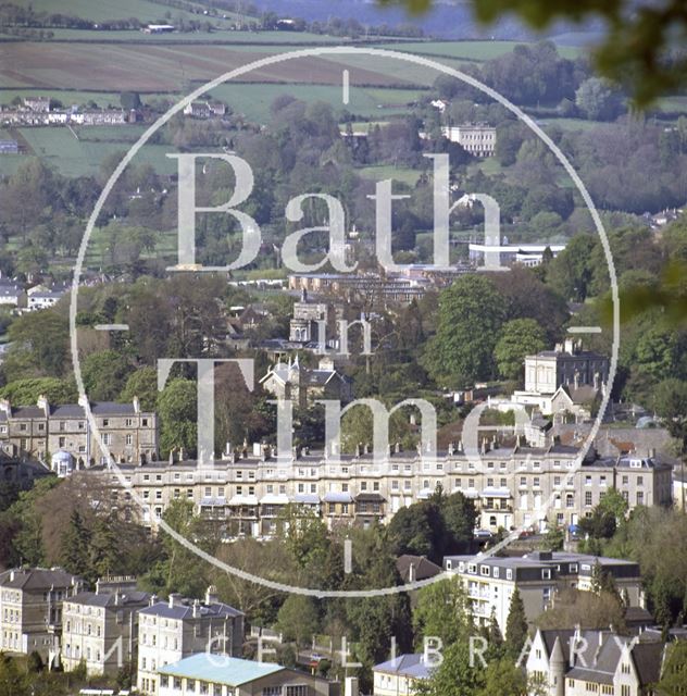 View over Bathwick Hill towards Bailbrook House, Bath c.1980