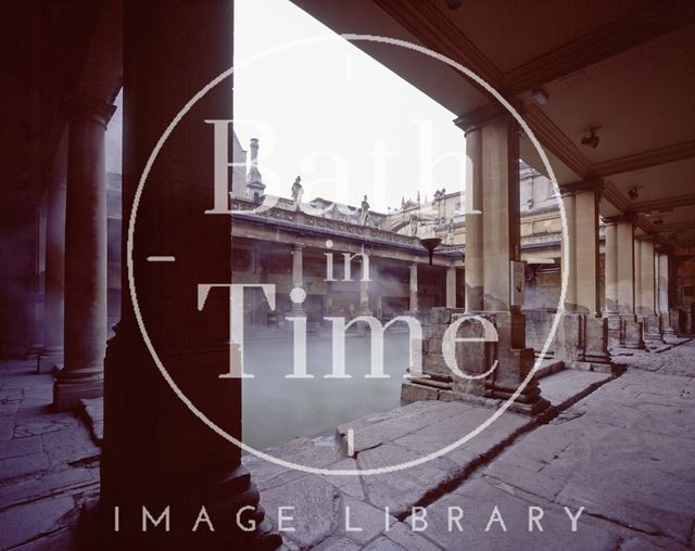 The steaming waters of the Roman Baths, Bath c.1980