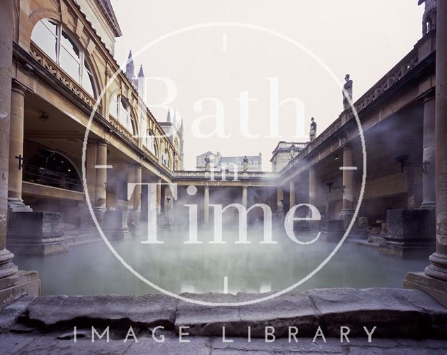 The steaming waters of the Roman Baths, Bath c.1980