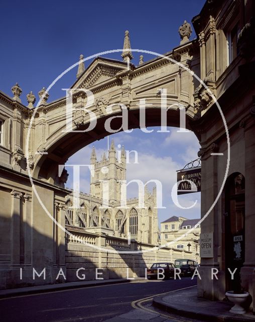 The classic view of Bath Abbey from York Street c.1978