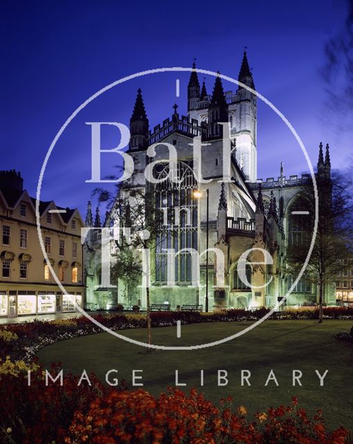 View of Bath Abbey from Orange Grove at dusk c.1990