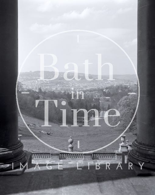 View of the Palladian Bridge from Prior Park, Bath c.1980