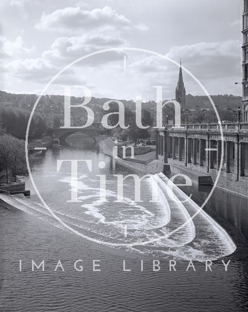 The weir and undercroft of Grand Parade, Bath c.1980