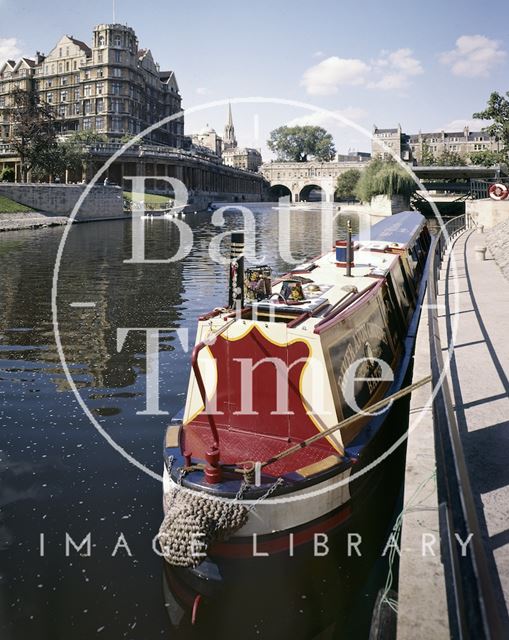 Canal boat on the River Avon, Bath c.1975