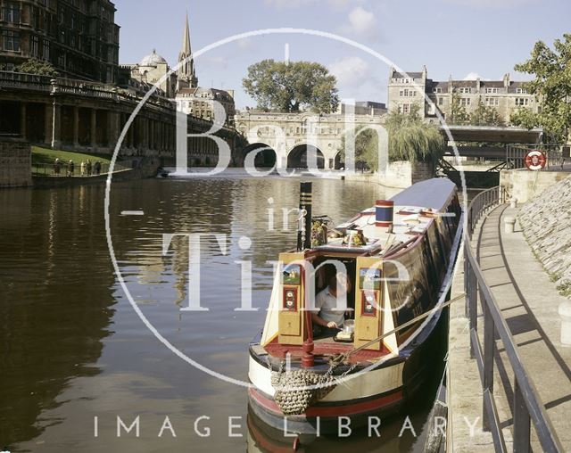 Canal boat on the River Avon, Bath c.1975