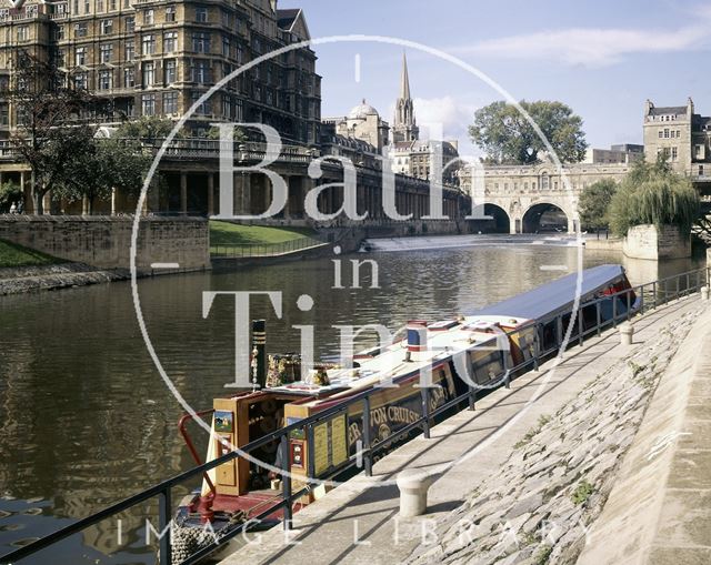 Canal boat on the River Avon, Bath c.1975