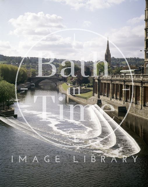 The weir and under croft of Grand Parade, Bath c.1980